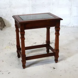 アンティーク ガラストップ サイドテーブル