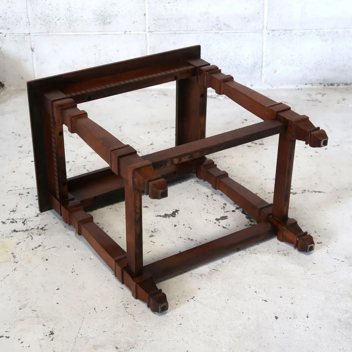 アンティーク ガラストップ サイドテーブル