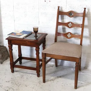 アンティーク ガラストップ サイドテーブル