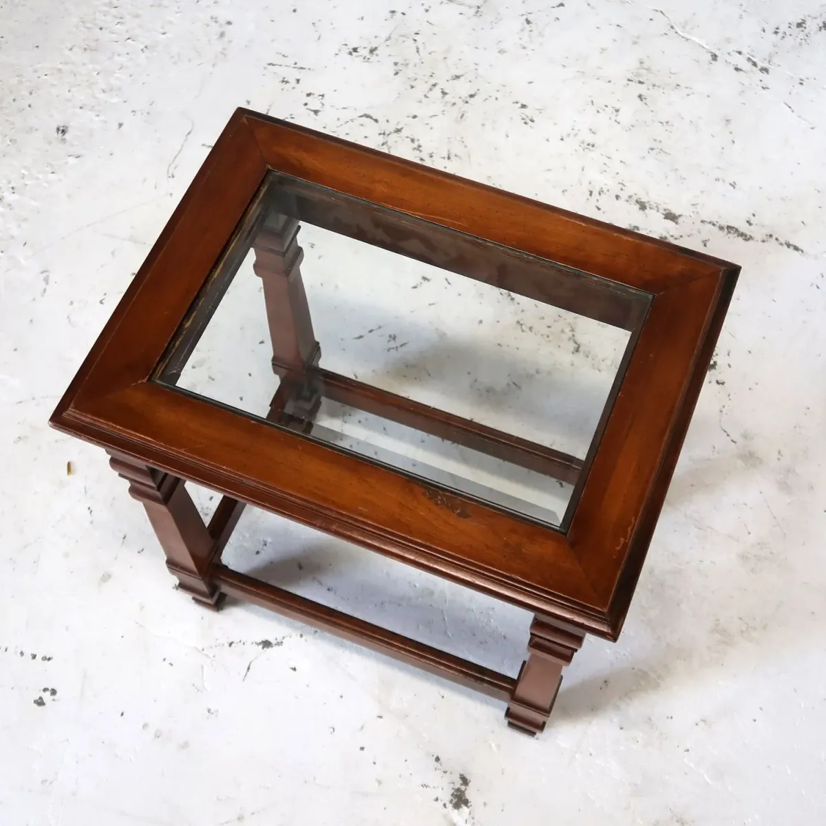 アンティーク ガラストップ サイドテーブル