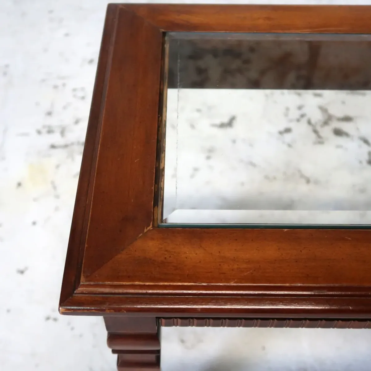 アンティーク ガラストップ サイドテーブル