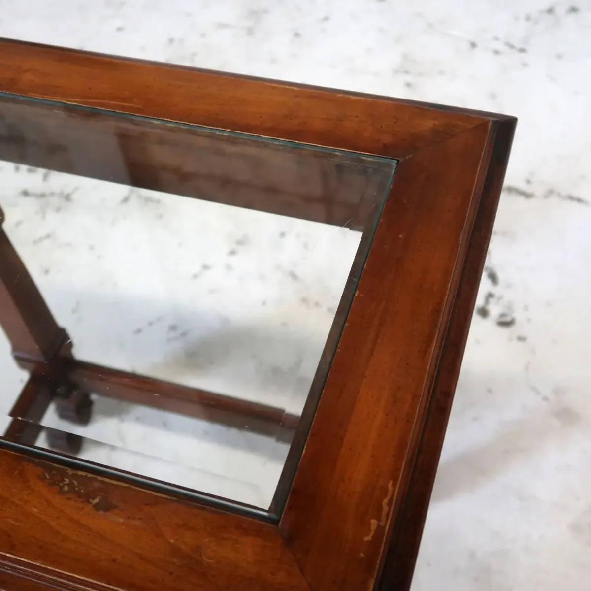 アンティーク ガラストップ サイドテーブル