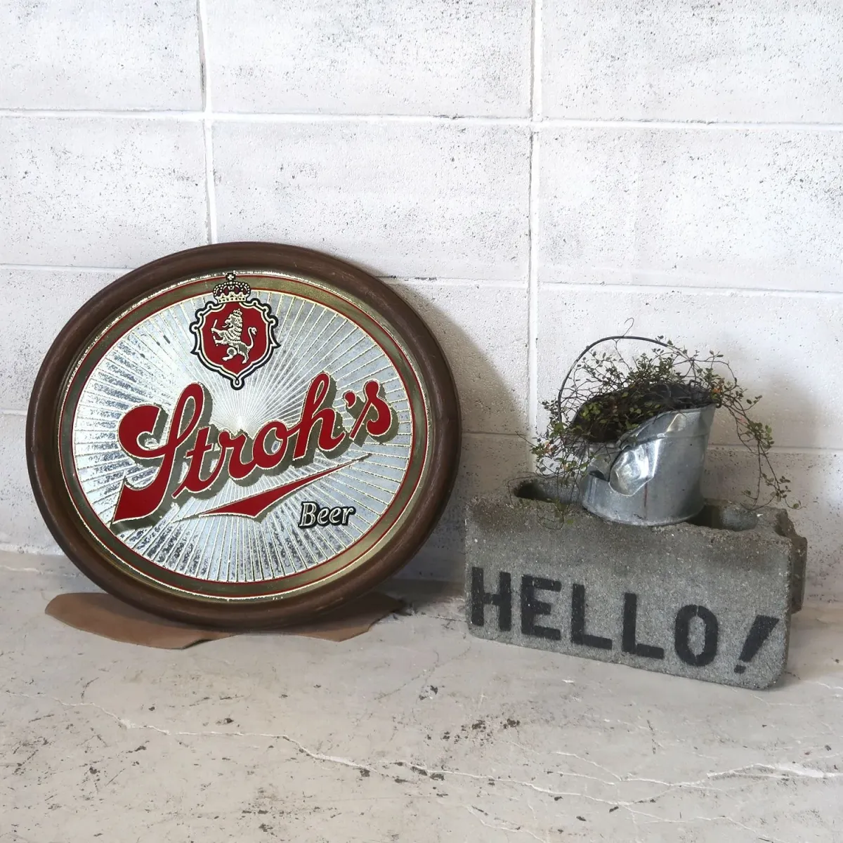 Stroh's ビンテージ パブミラー