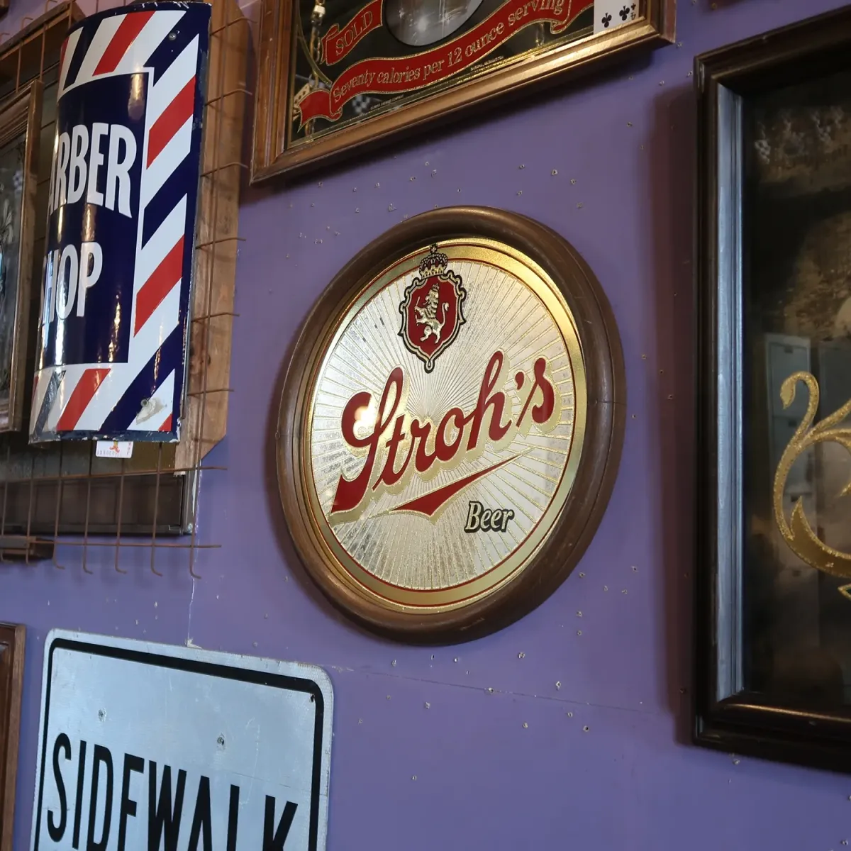 Stroh's ビンテージ パブミラー