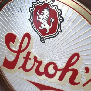 Stroh's ビンテージ パブミラー