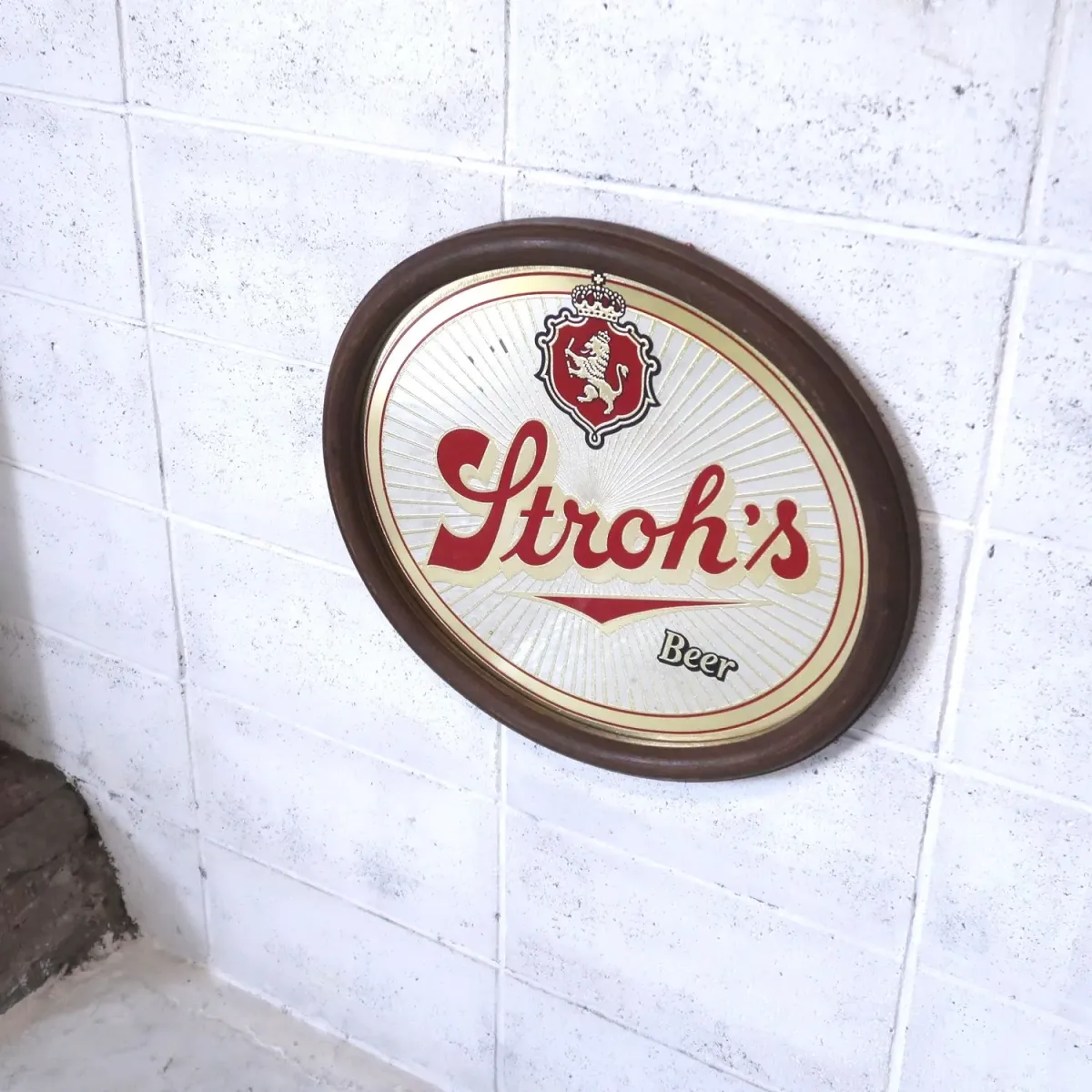 Stroh's ビンテージ パブミラー