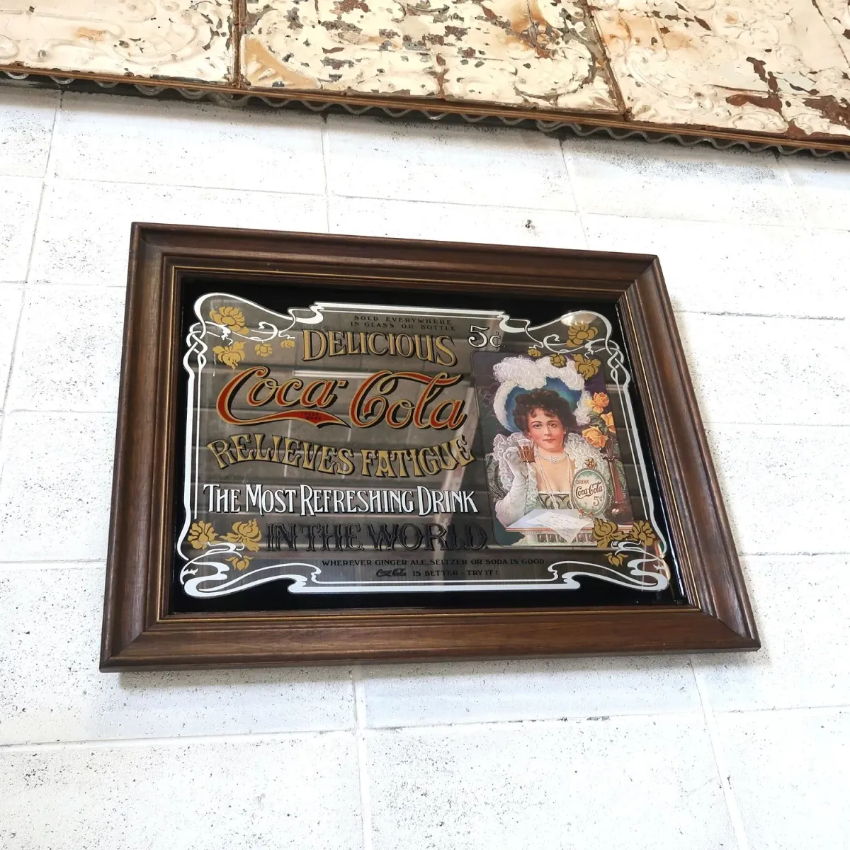 Coca Cola ビンテージ 大型パブミラー