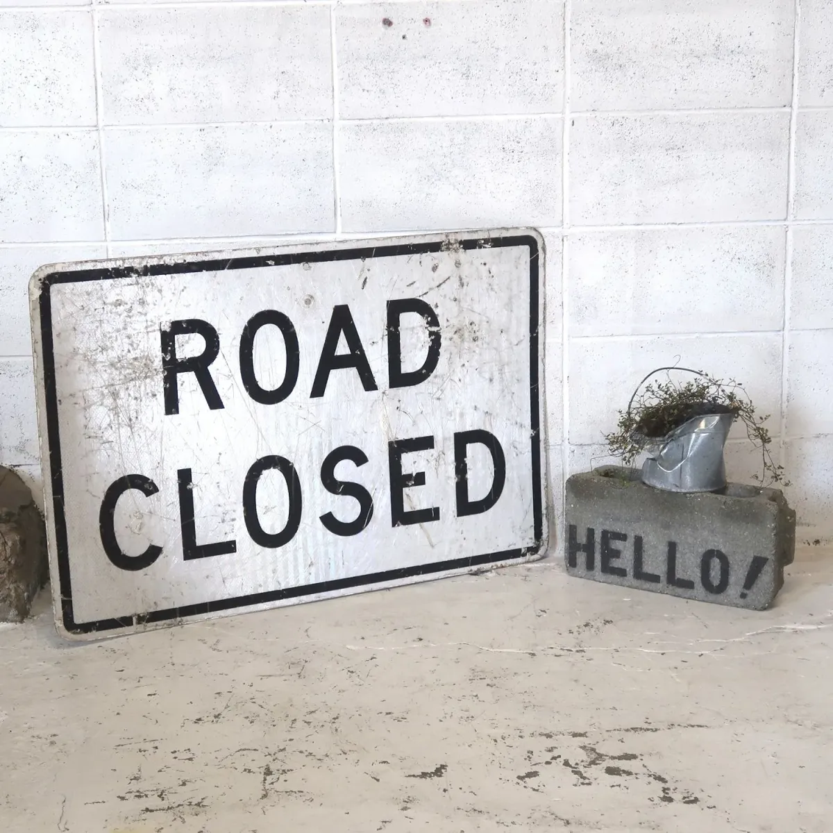 ROAD CLOSED ビンテージ 大型ロードサイン