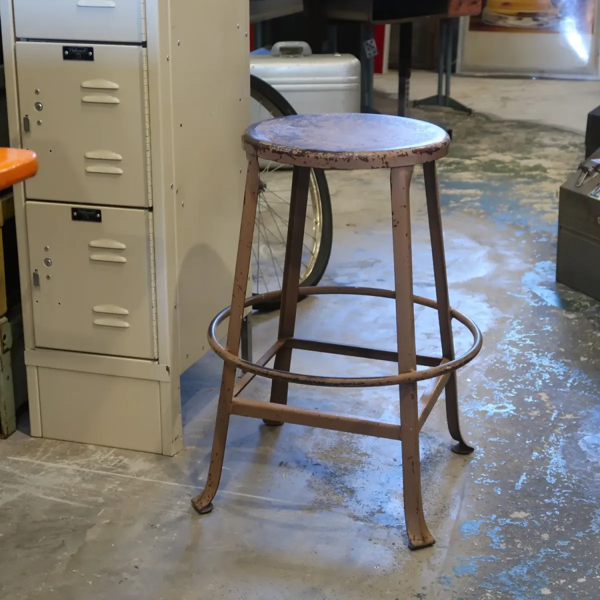 ビンテージ インダストリアル メタルスツール