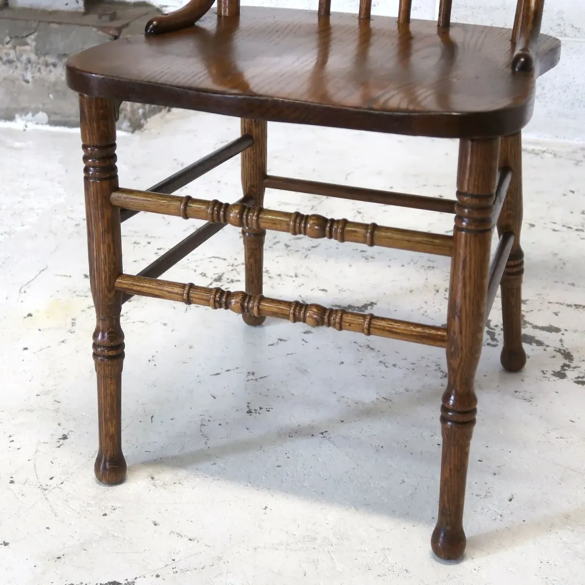 アンティーク ウッド ハイバックチェア