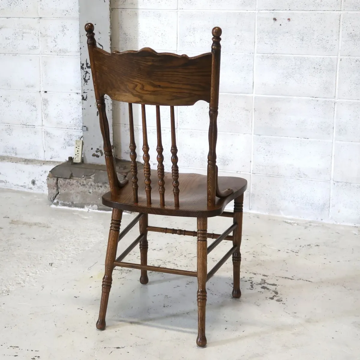 アンティーク ウッド ハイバックチェア