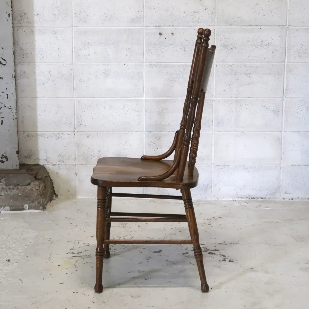 アンティーク ウッド ハイバックチェア