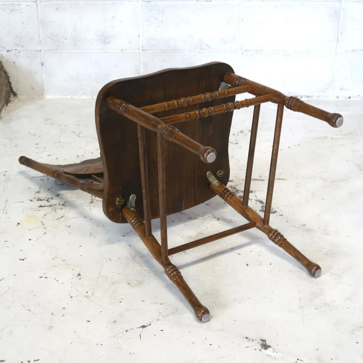 アンティーク ウッド ハイバックチェア