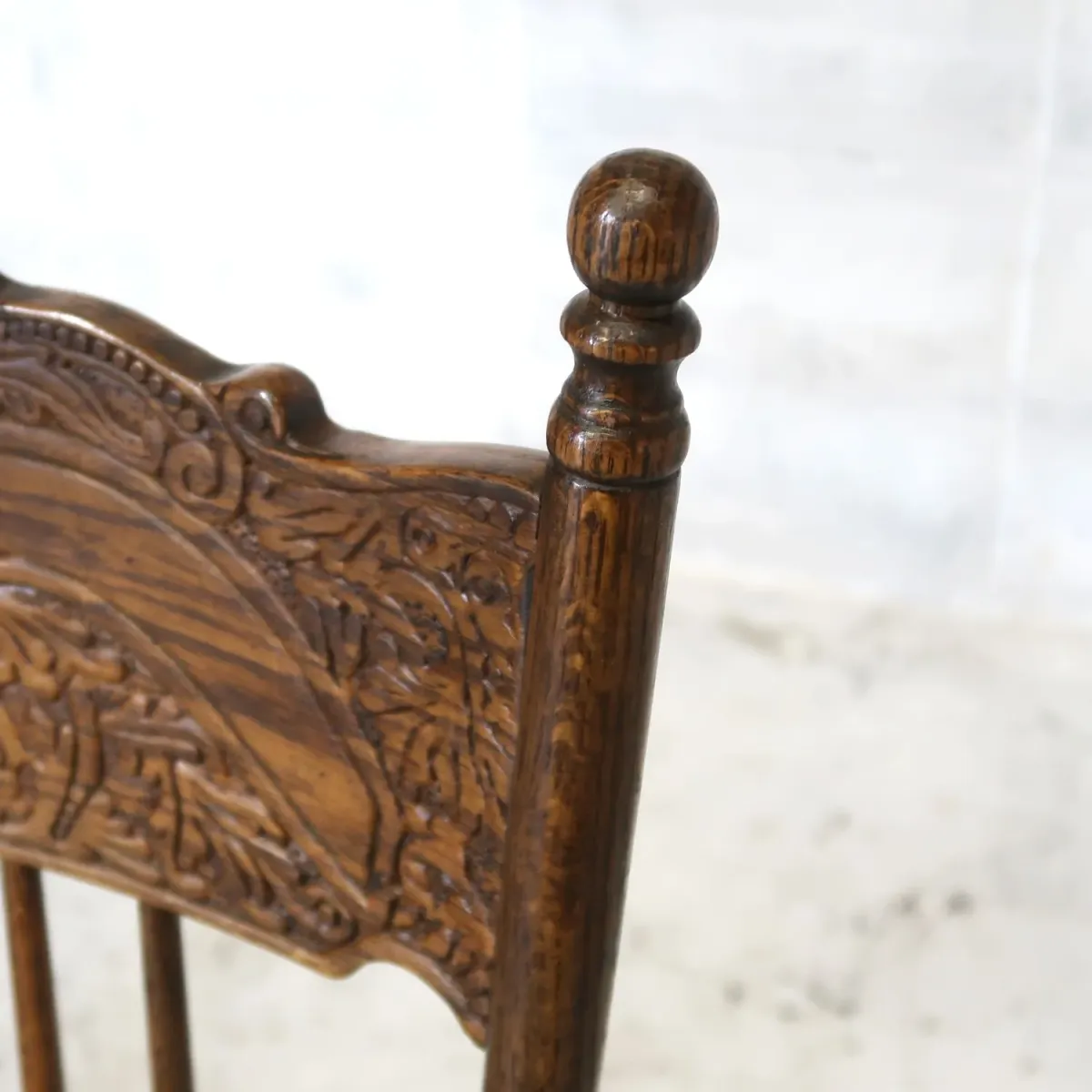 アンティーク ウッド ハイバックチェア