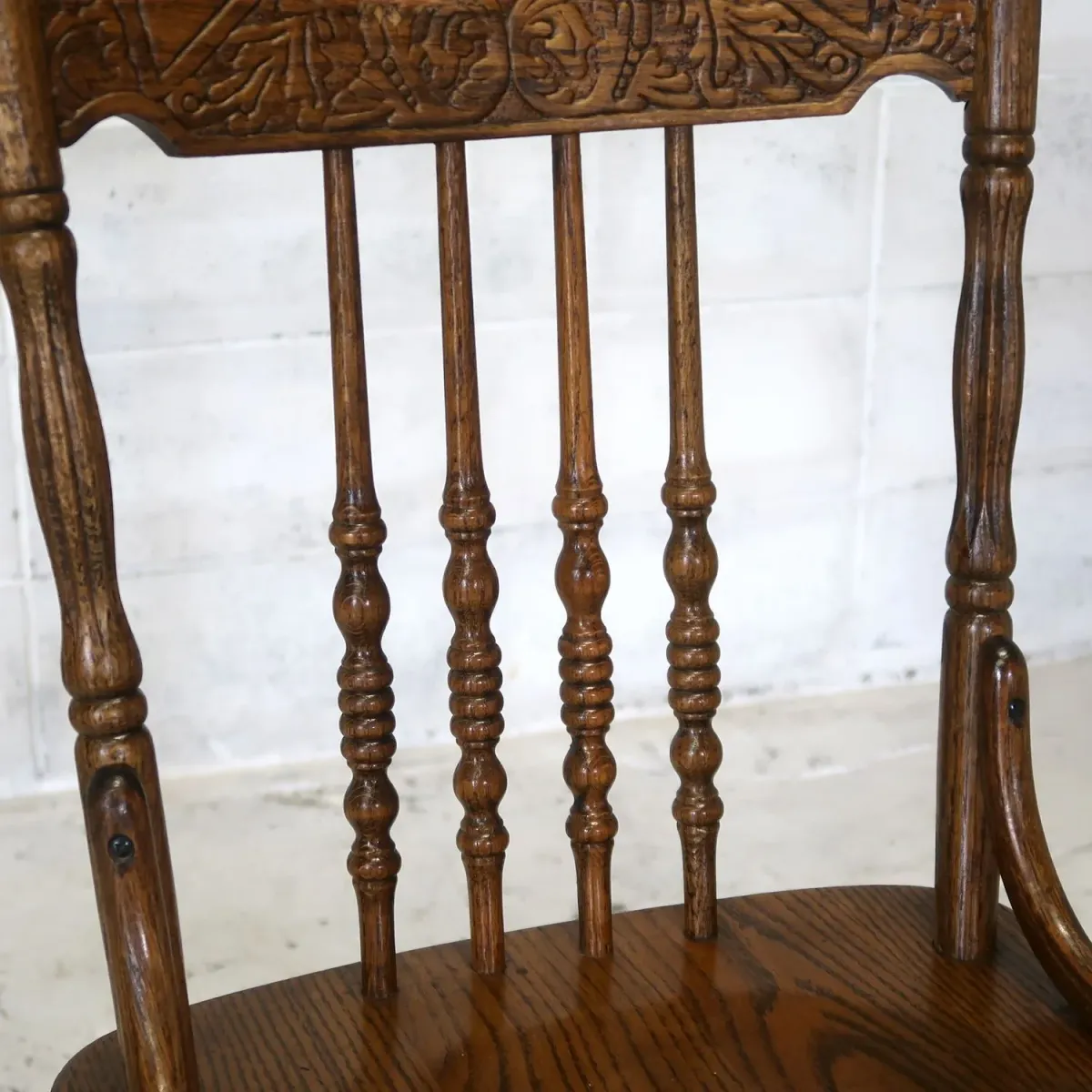 アンティーク ウッド ハイバックチェア