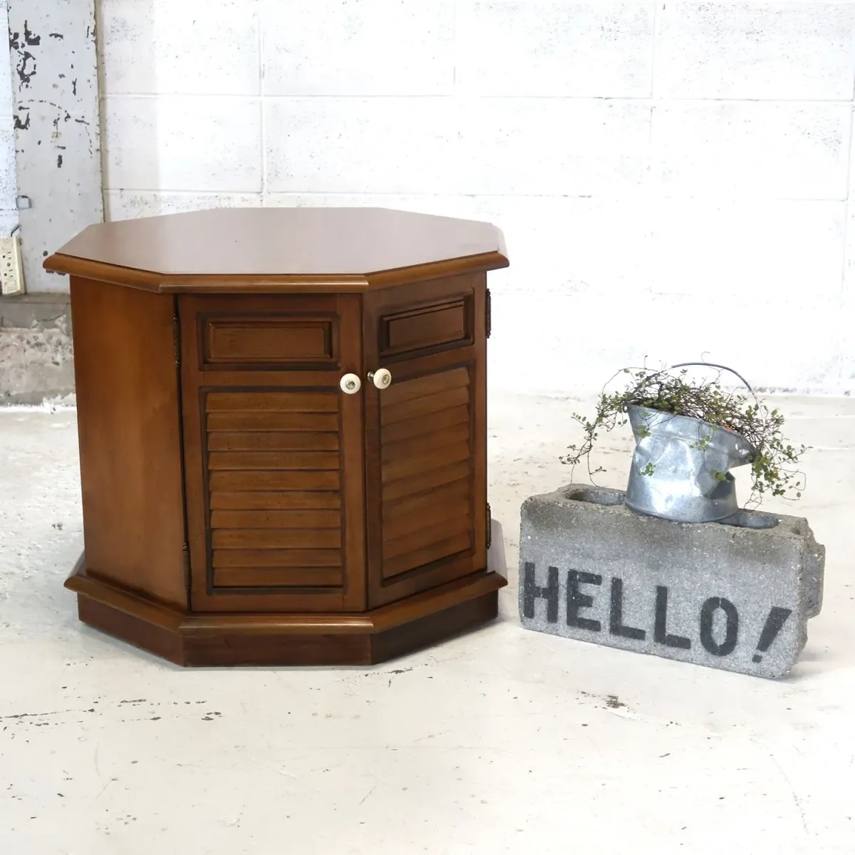 アンティーク サイドテーブル 八角形