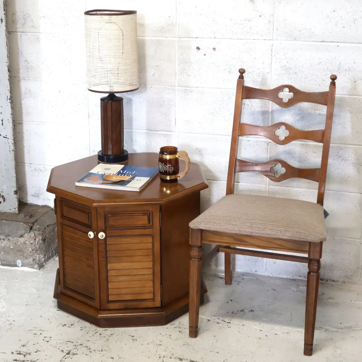 アンティーク サイドテーブル 八角形