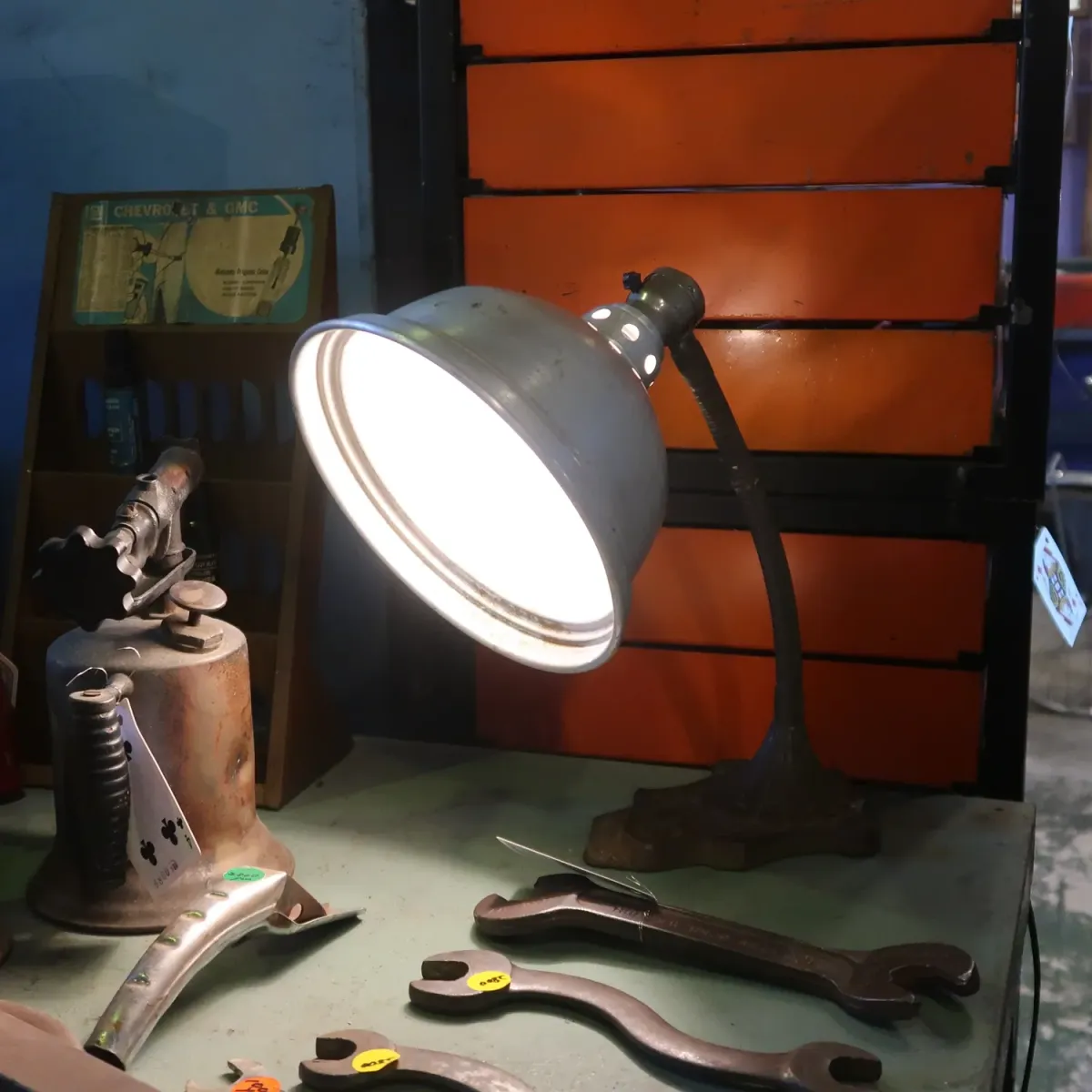 40's ビンテージ アルミシェード デスクランプ