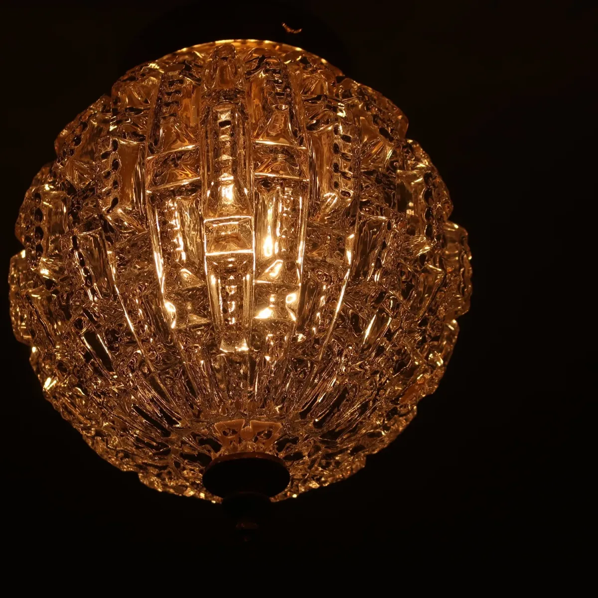 アンティーク カットガラスランプ クリアガラス