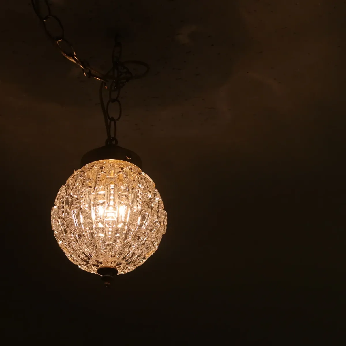 アンティーク カットガラスランプ クリアガラス