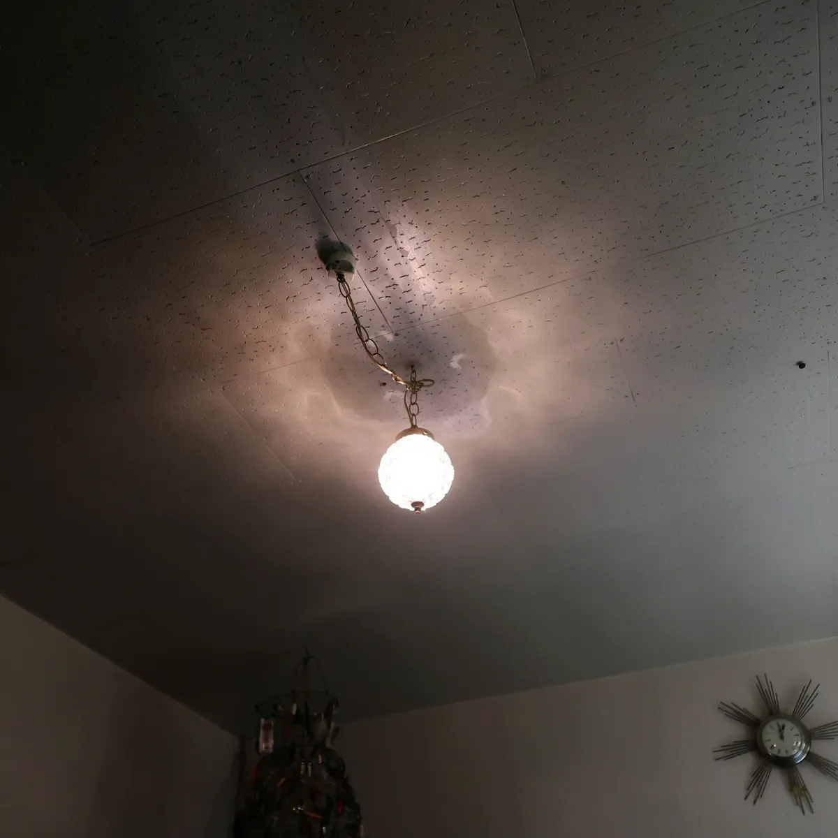 アンティーク カットガラスランプ クリアガラス