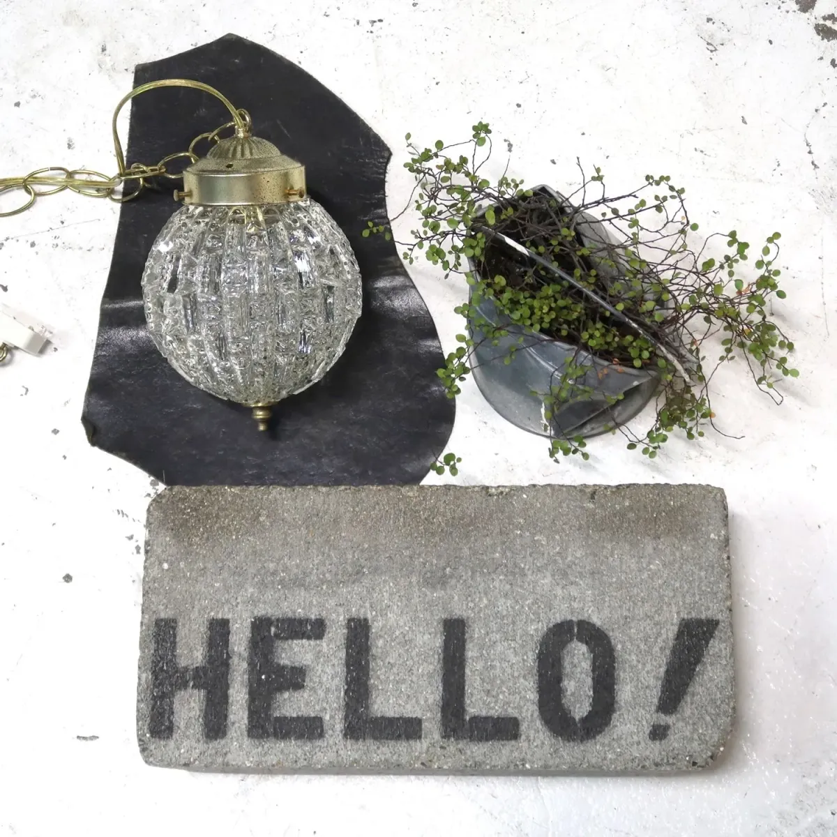 アンティーク カットガラスランプ クリアガラス