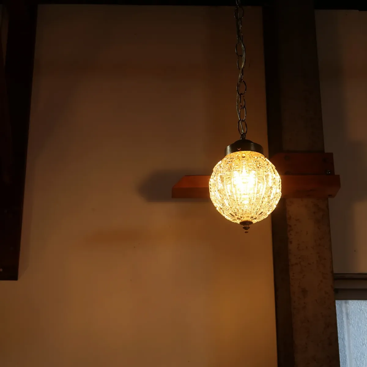 アンティーク カットガラスランプ クリアガラス