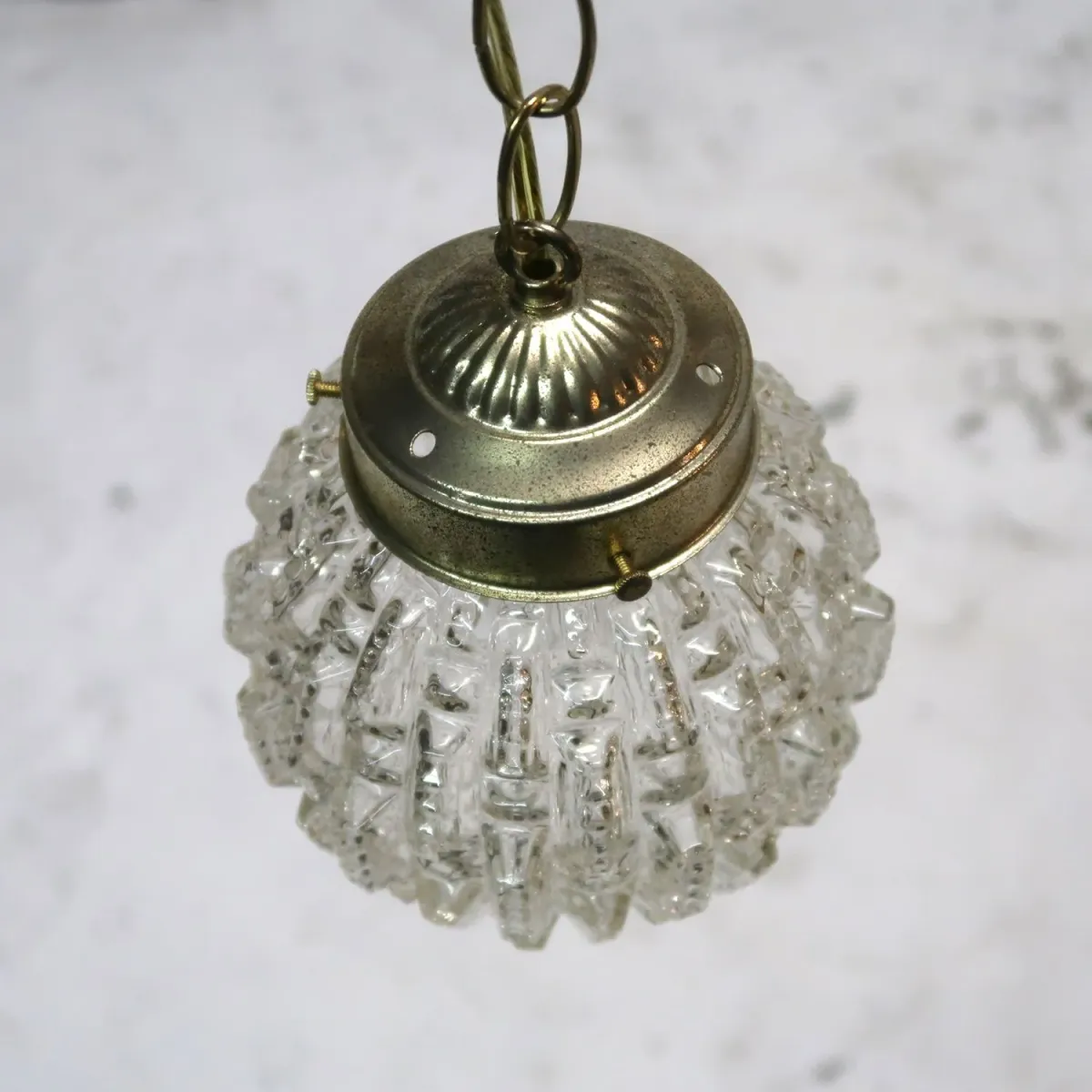 アンティーク カットガラスランプ クリアガラス