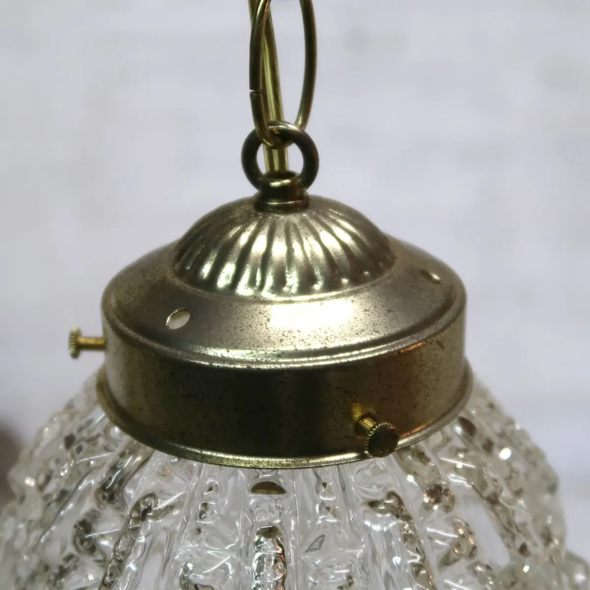 アンティーク カットガラスランプ クリアガラス