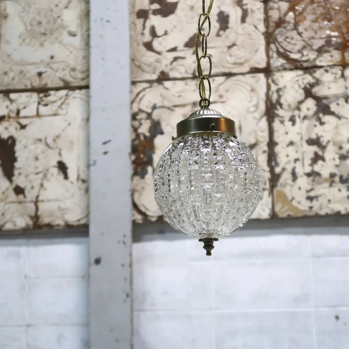 アンティーク カットガラスランプ クリアガラス