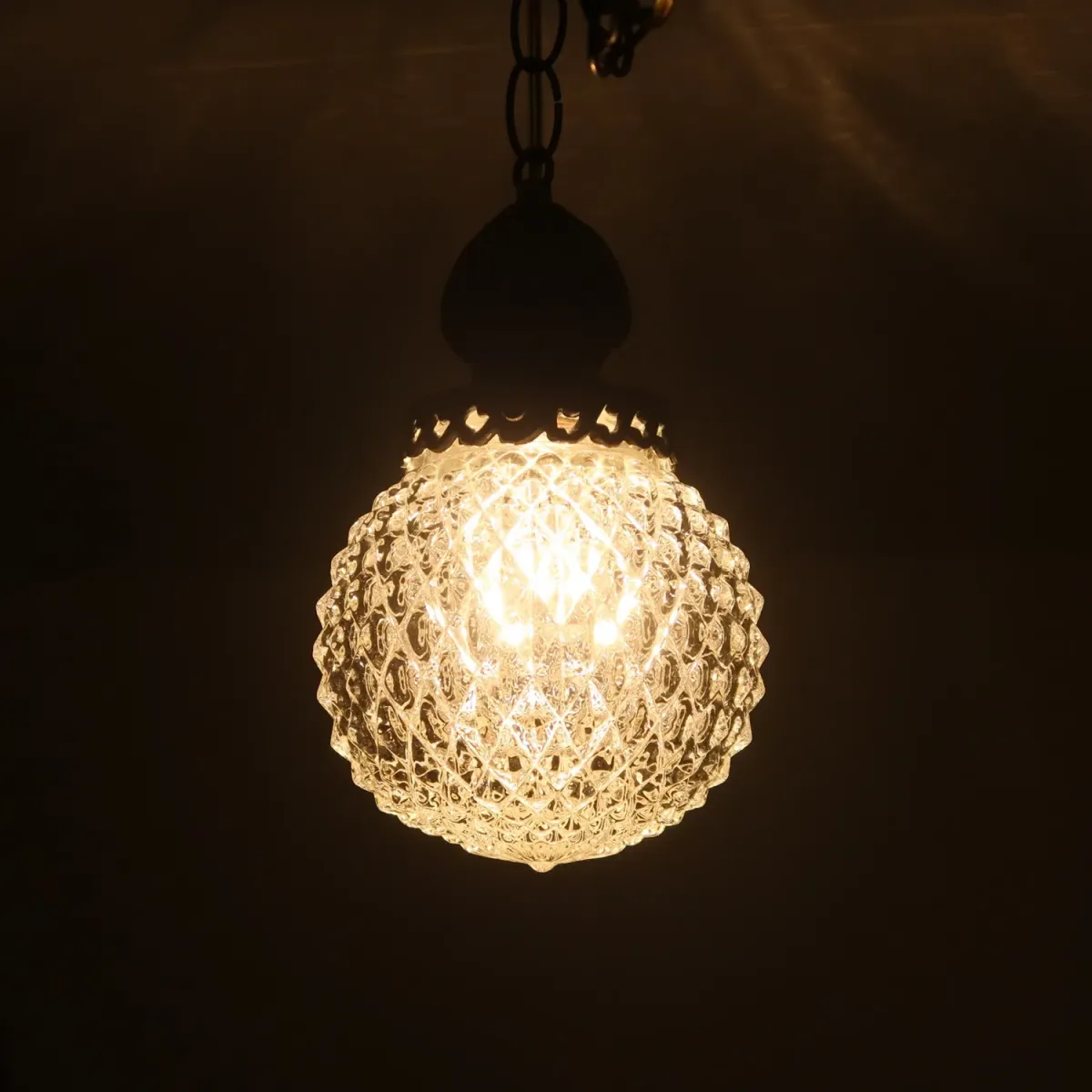 アンティーク カットガラスランプ クリアガラス