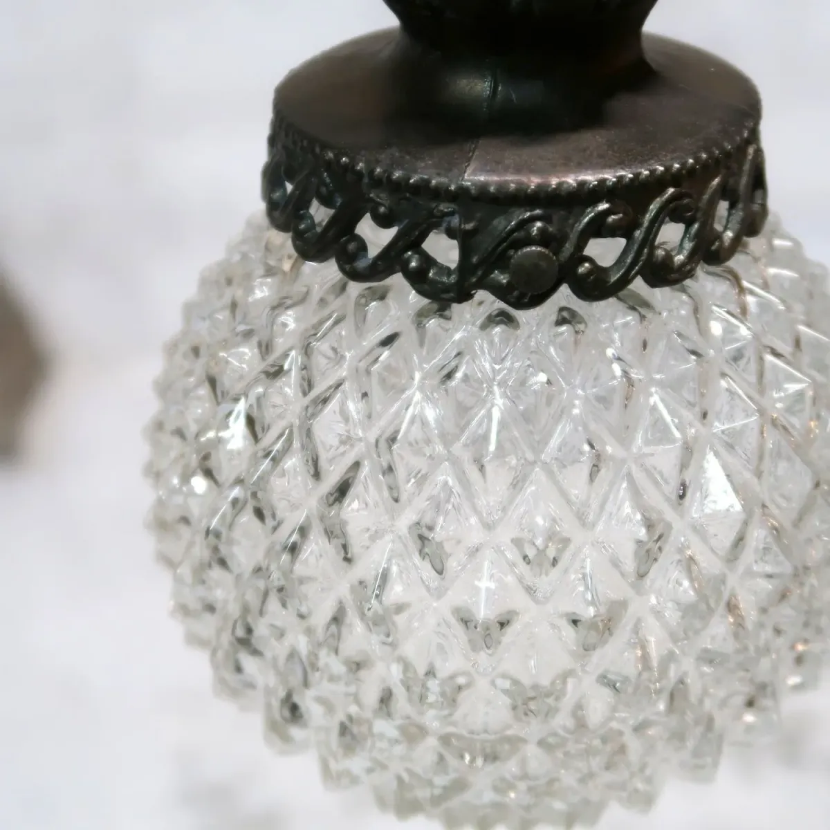 アンティーク カットガラスランプ クリアガラス