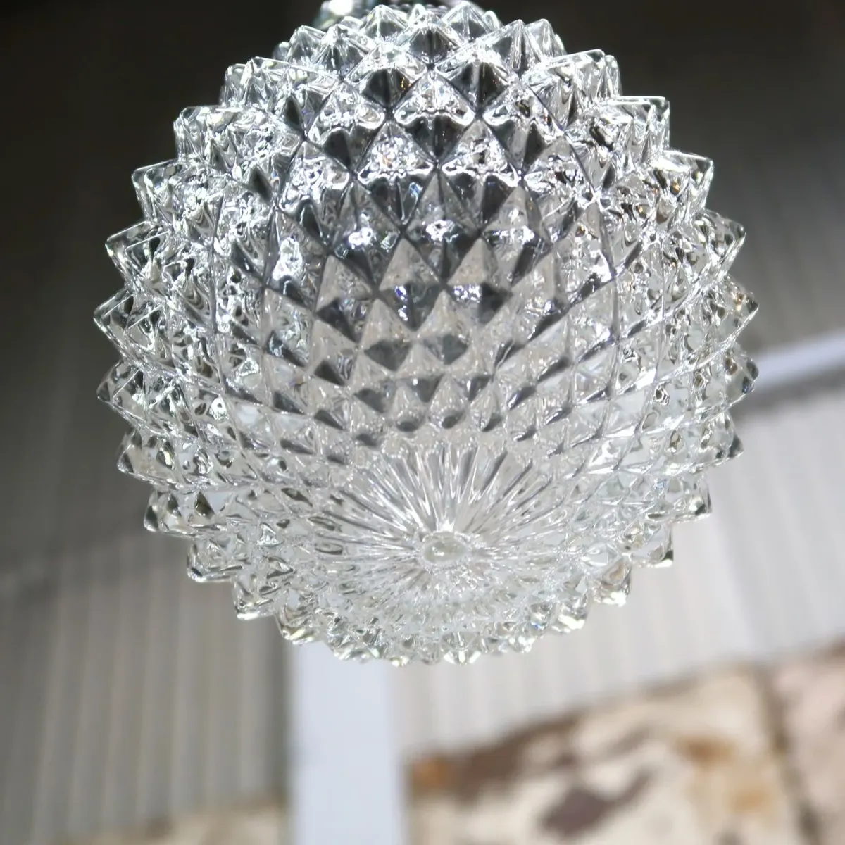 アンティーク カットガラスランプ クリアガラス