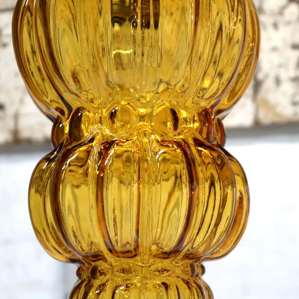 アンティーク アンバーガラス ペンダントランプ