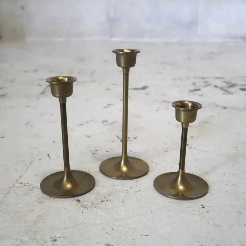 ビンテージ キャンドルスタンド 真鍮 3個セット