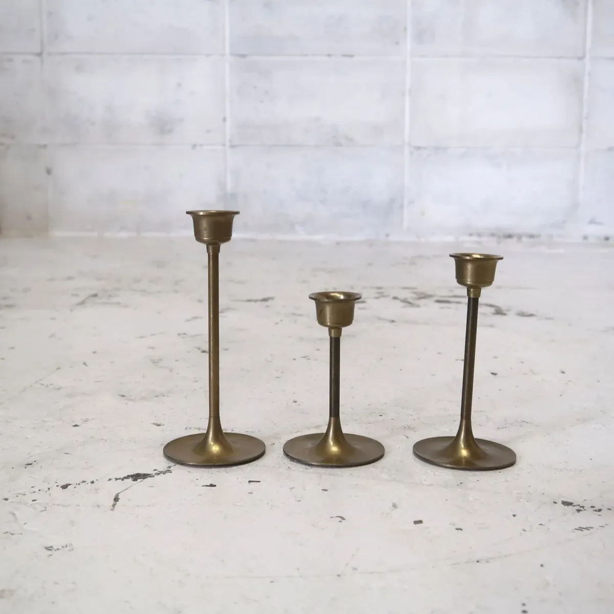 ビンテージ キャンドルスタンド 真鍮 3個セット