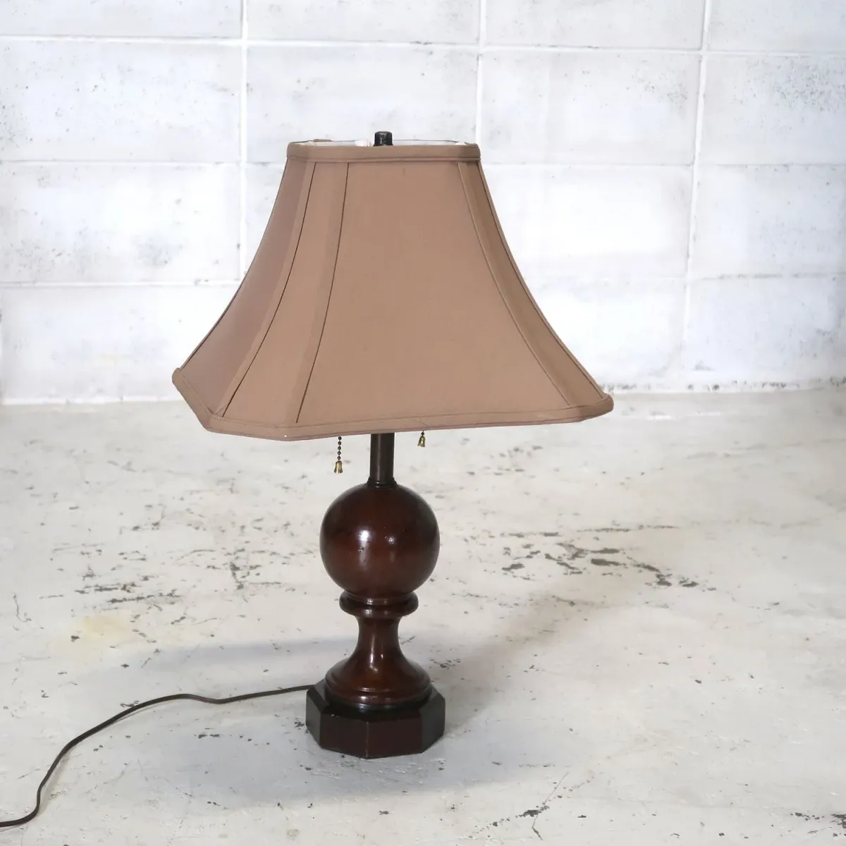 アンティーク ウッドベース テーブルランプ 2灯