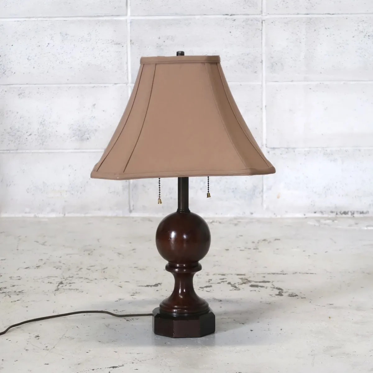 アンティーク ウッドベース テーブルランプ 2灯