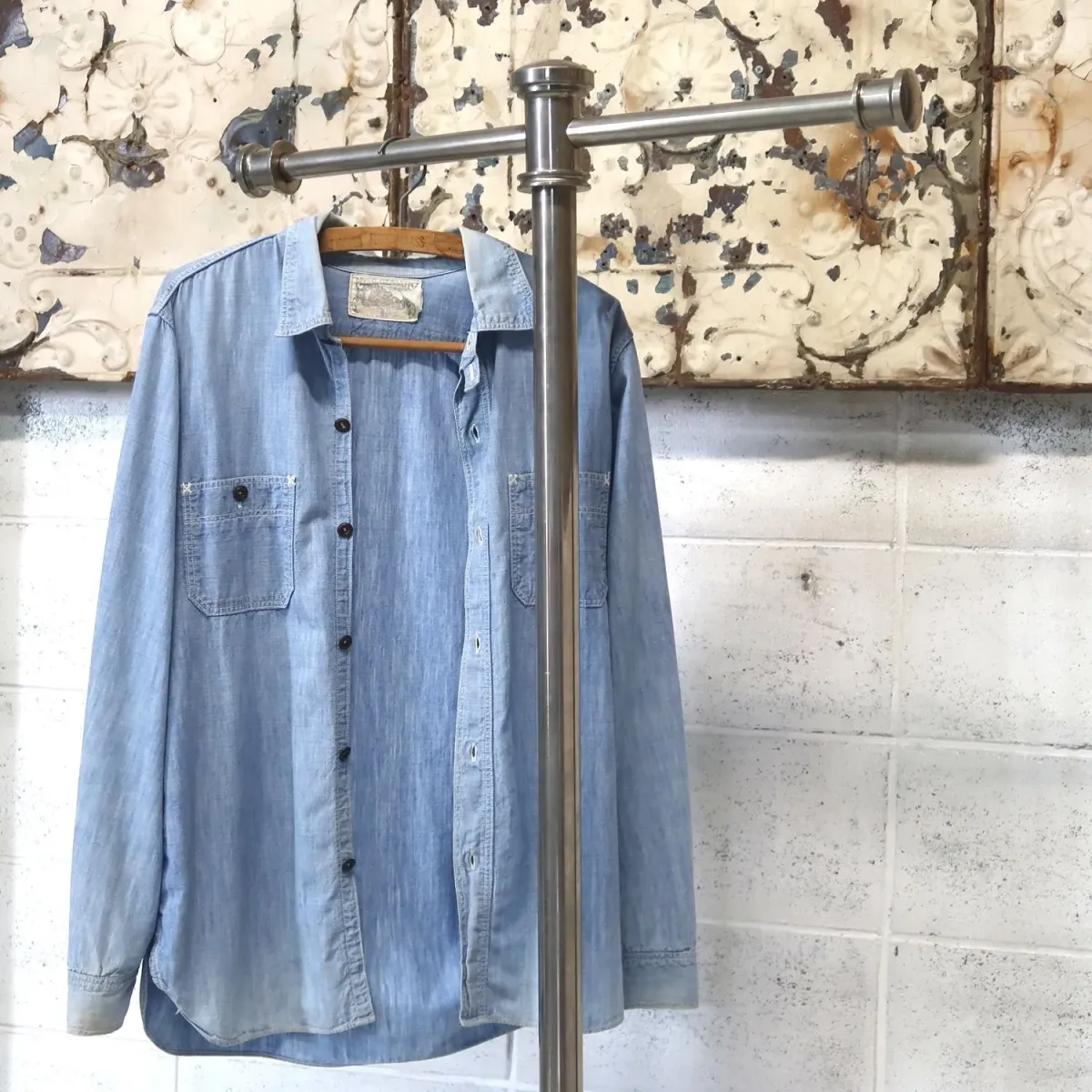 ビンテージ メタル T字ハンガーラック