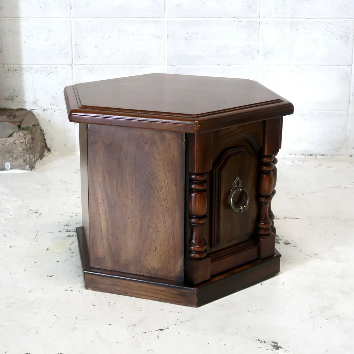 アンティーク サイドテーブル 六角形