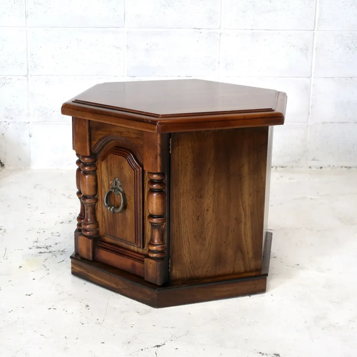 アンティーク サイドテーブル 六角形