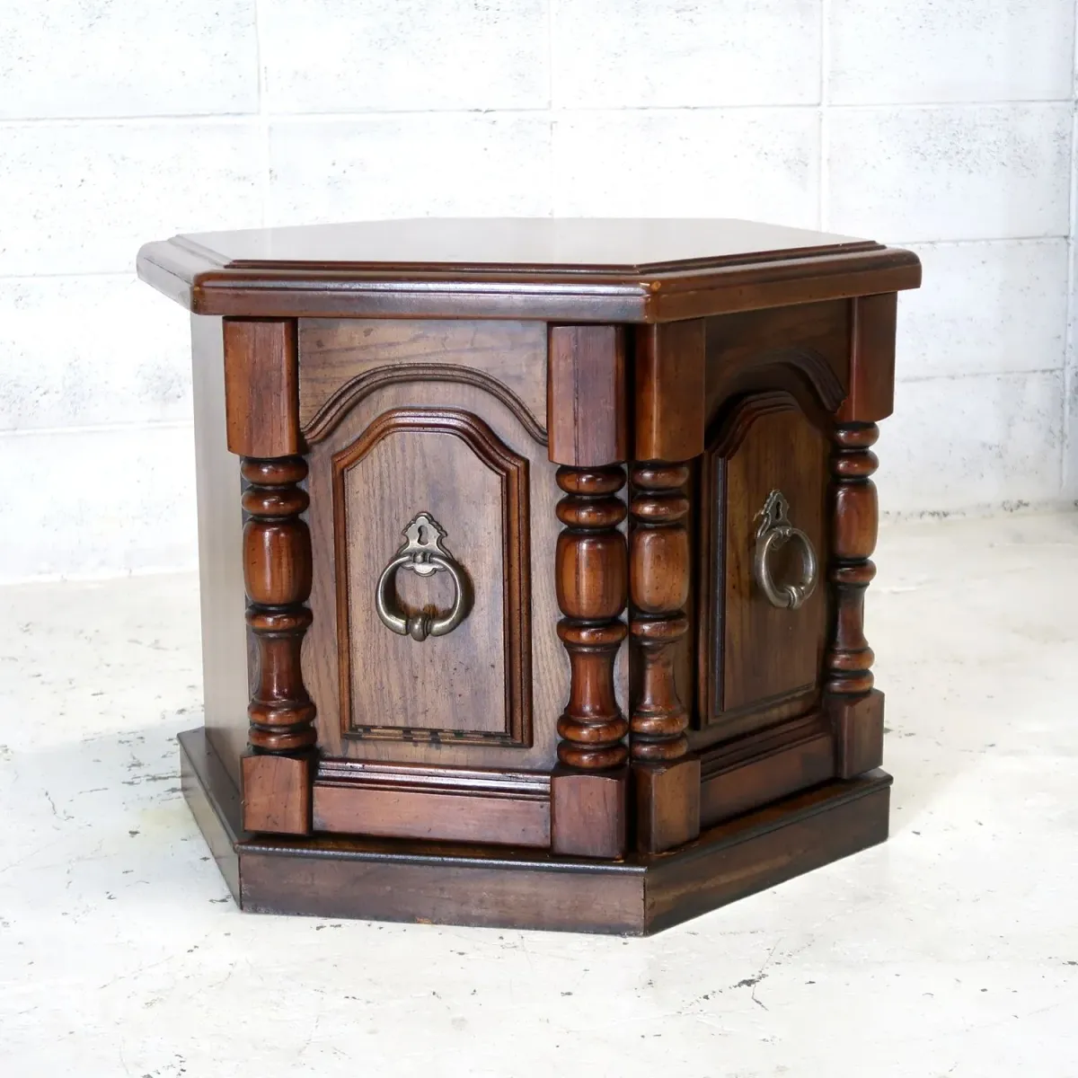 アンティーク サイドテーブル 六角形