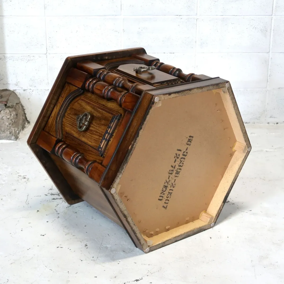 アンティーク サイドテーブル 六角形