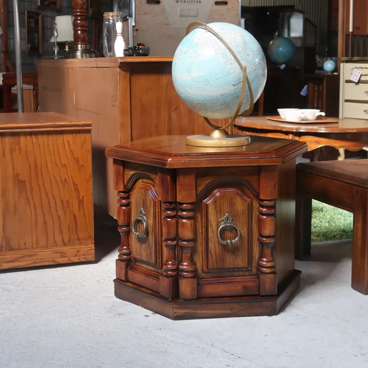 アンティーク サイドテーブル 六角形