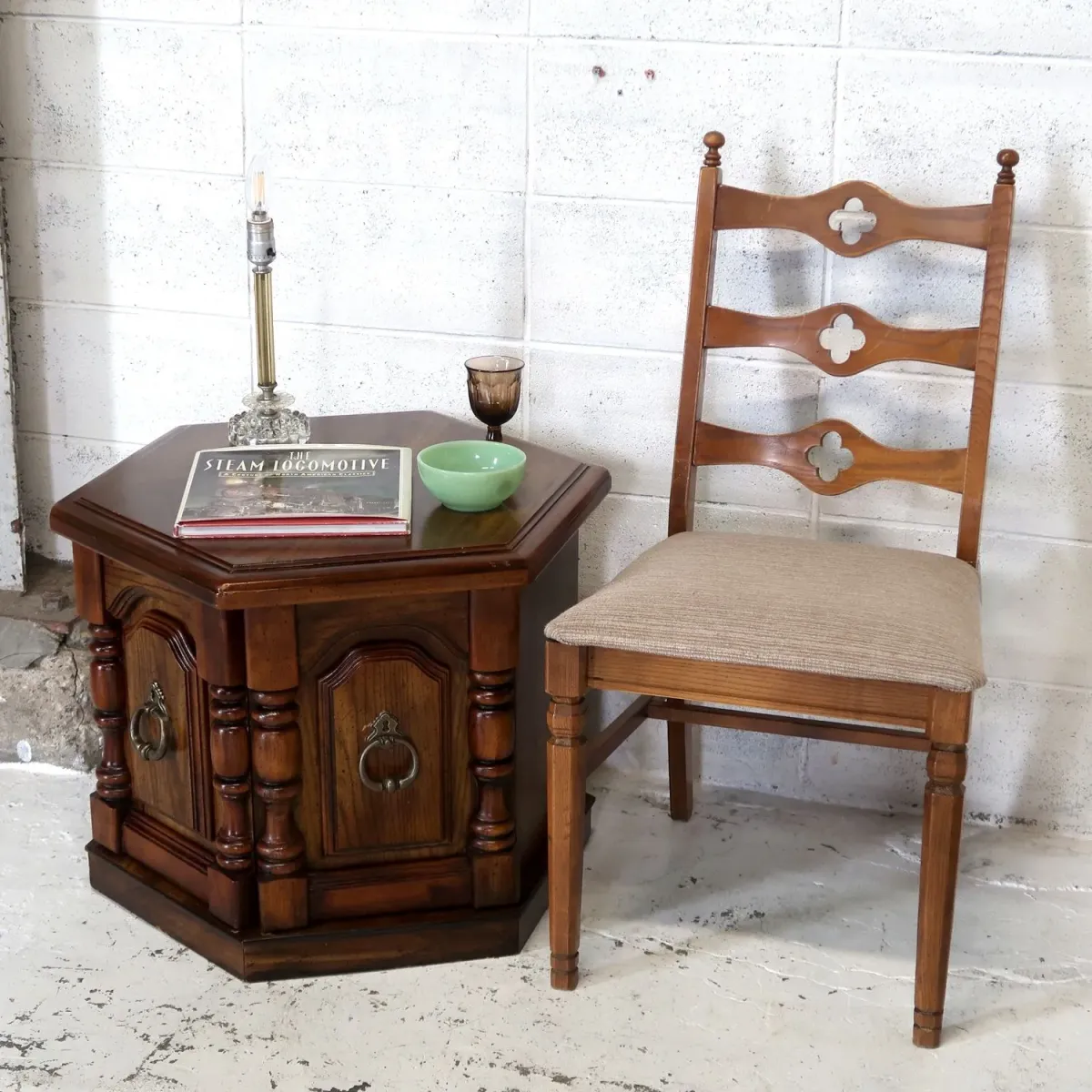 アンティーク サイドテーブル 六角形