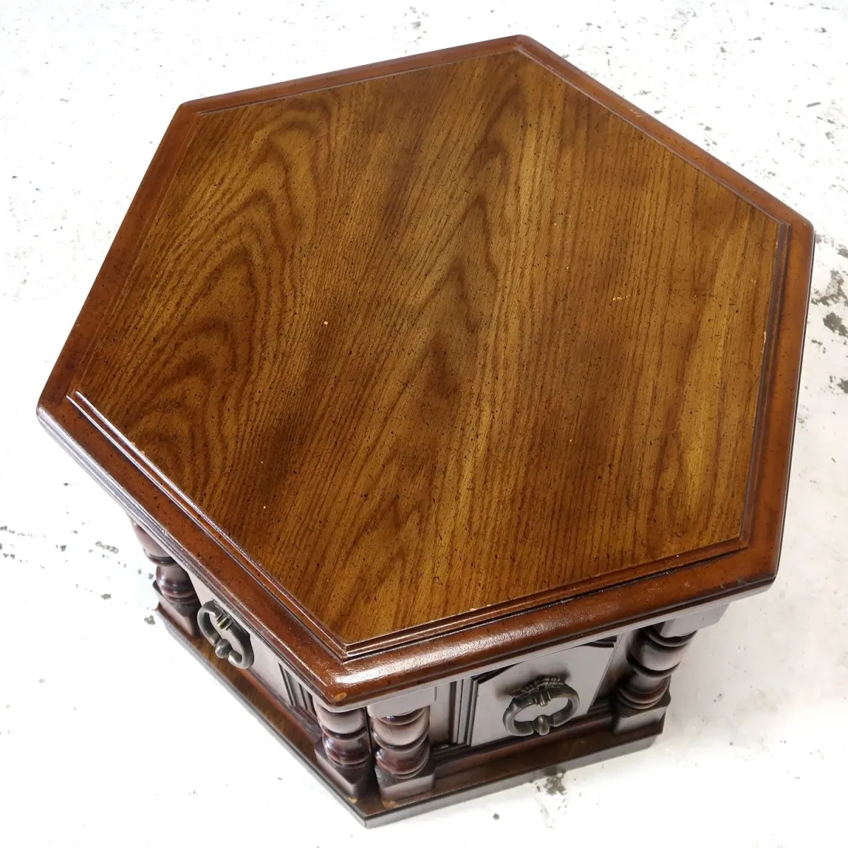 アンティーク サイドテーブル 六角形