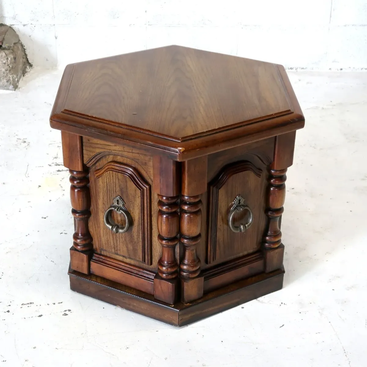 アンティーク サイドテーブル 六角形