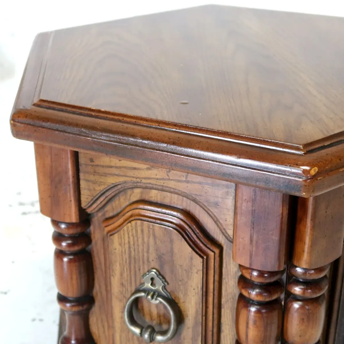 アンティーク サイドテーブル 六角形