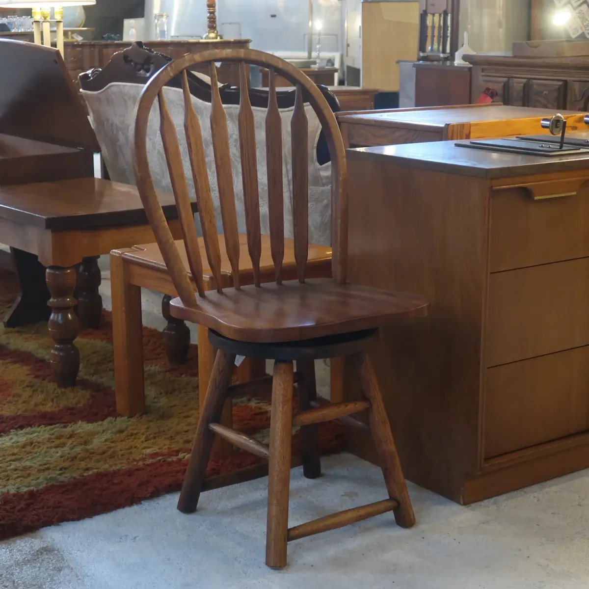 アンティーク ウッド ウィンザーチェア スイベル