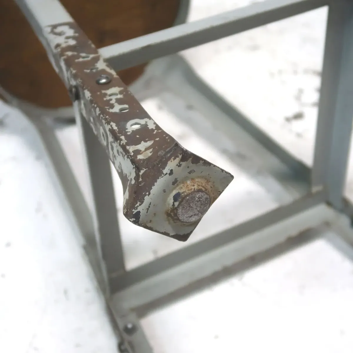 ビンテージ ウッド×メタル スツール